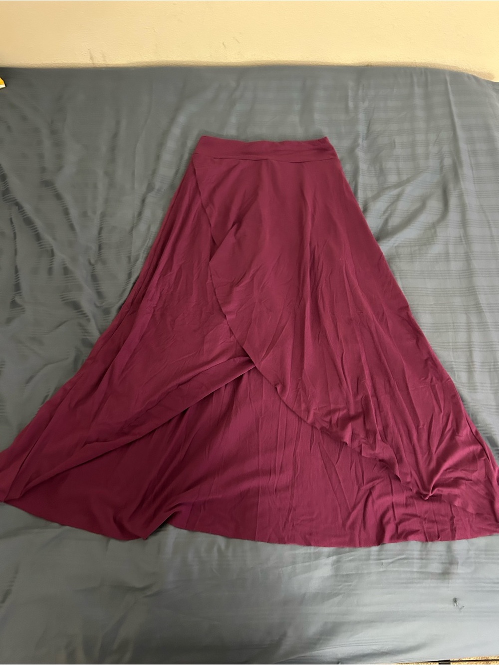 Women's Wrap-Front Maxi Skirt in Burgundy